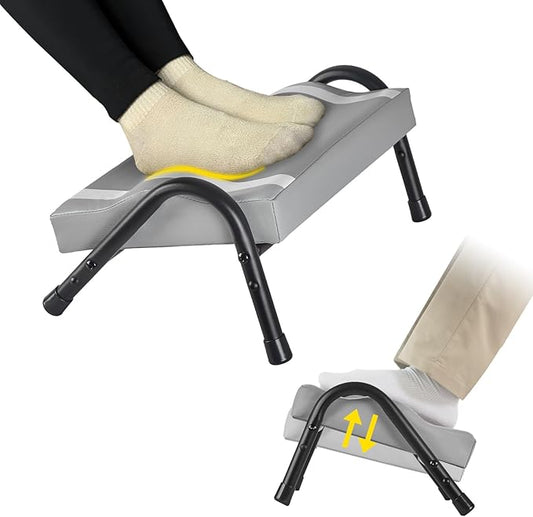 Foot Rest for Under Desk at Work,Ergonomic Foot Rest for Office Use, Heights,Relieving Pain in Lower Back, Hip, Knee (Grey)