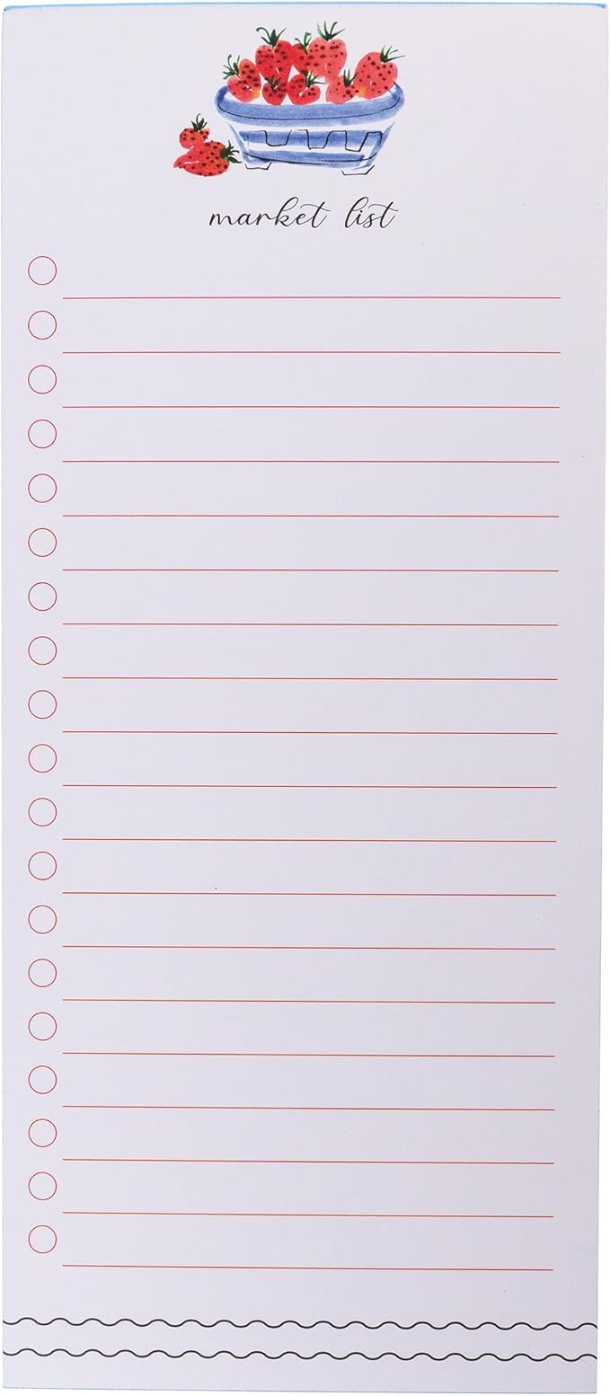 Graphique Berries Magnetic Notepad, 100 Tear-Away Sheets for Grocery, Shopping & To-Do Lists, Writing Pad for Fridge, Kitchen, Office