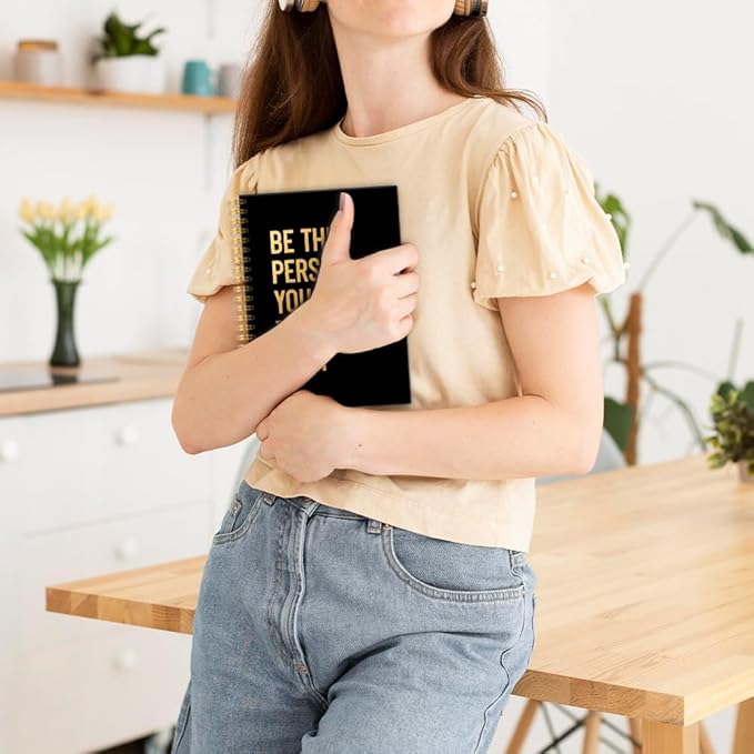 Be The Person You Want to Work With 160 Blank Pages Spiral Notebook, Motivational Quotes Journal, Mental Health Awareness Gifts for Women Men Boss Leader Supervisor Mentor Coworker Friend BFF