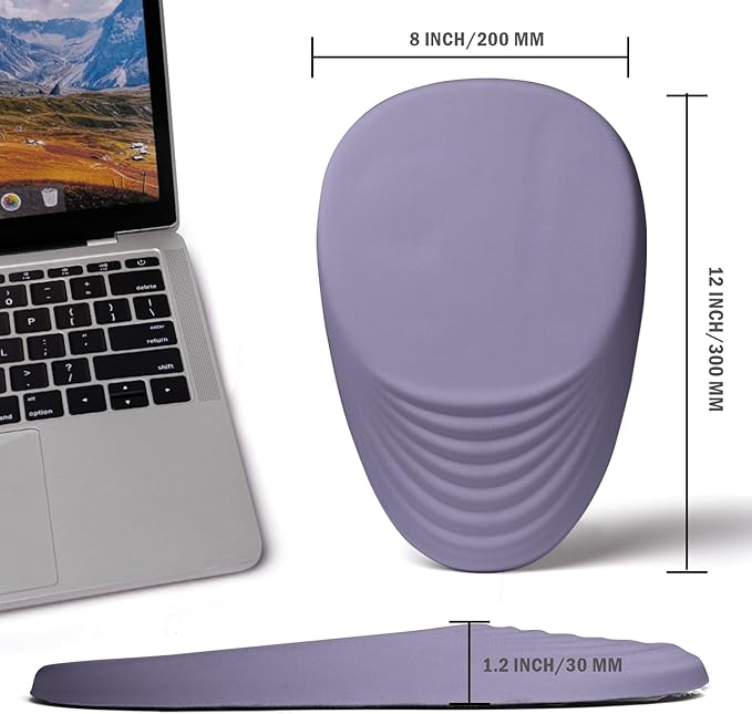 Ergonomic Mouse Pad with Wrist Rest Support,Mousepad Relief Carpal Tunnel Pain, Entire Memory Foam Mouse Pad with Non-Slip PU Base, Wireless Mouse Pad, Purple