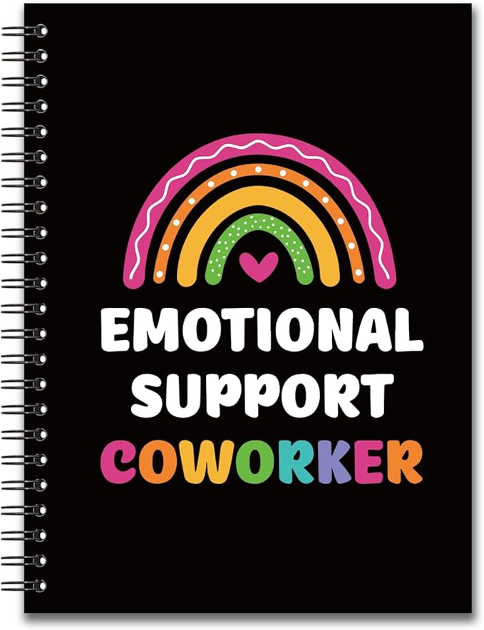 YAZMEEN Rainbow Coworker Blank Spiral Notebook（160 Pages） Emotional Support Coworker Hardcover Sketchbook Coworker Leaving Gift Funny Notebook Gift for Office Colleague Leader Boss Friend Work Bestie