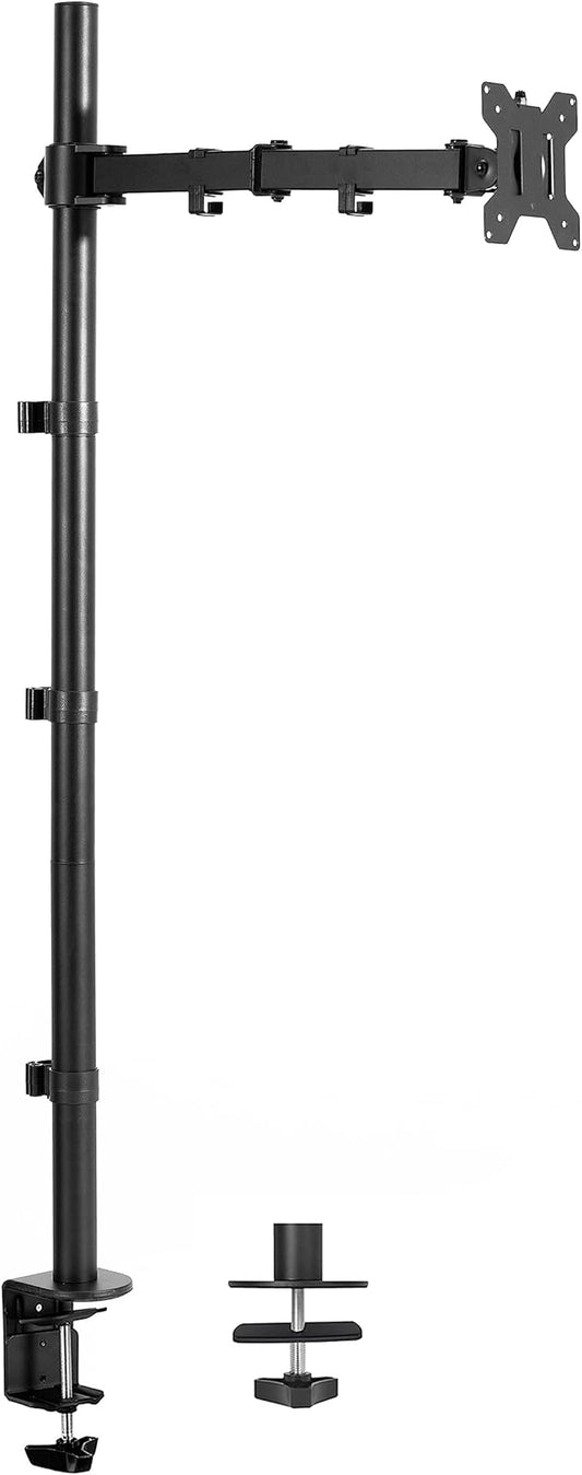 VIVO Extra Tall Single Monitor Desk Mount, 39 inch Pole VESA Stand for 13 to 32 inch Screens and up to 38 inch Ultrawides, Holds 22 lbs, Black, STAND-V011