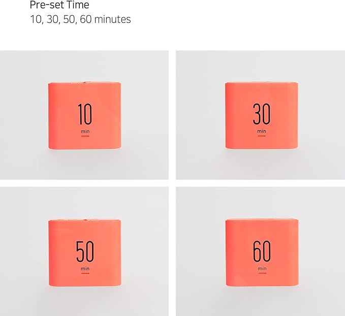 mooas Multi Clock Time Cube Timer (Coral), Alarm & Backlight Desk Productivity for ADHD Kids Classroom Study, Kitchen, Cooking, Desk, Office, Time Management 10,30,50,60 min Timer Various Setting