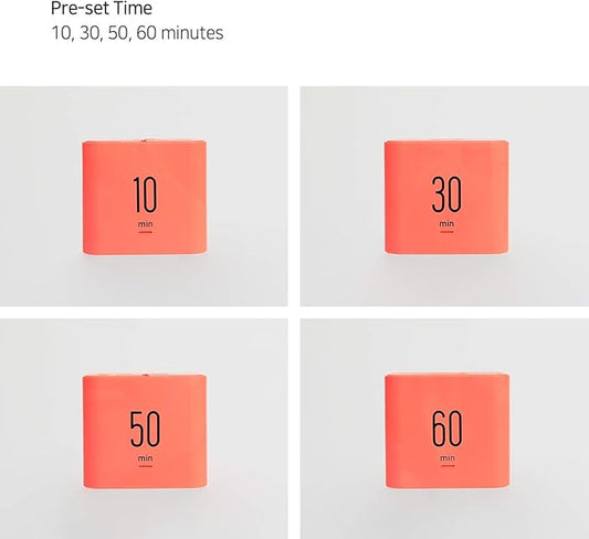 mooas Multi Clock Time Cube Timer (Coral), Alarm & Backlight Desk Productivity for ADHD Kids Classroom Study, Kitchen, Cooking, Desk, Office, Time Management 10,30,50,60 min Timer Various Setting