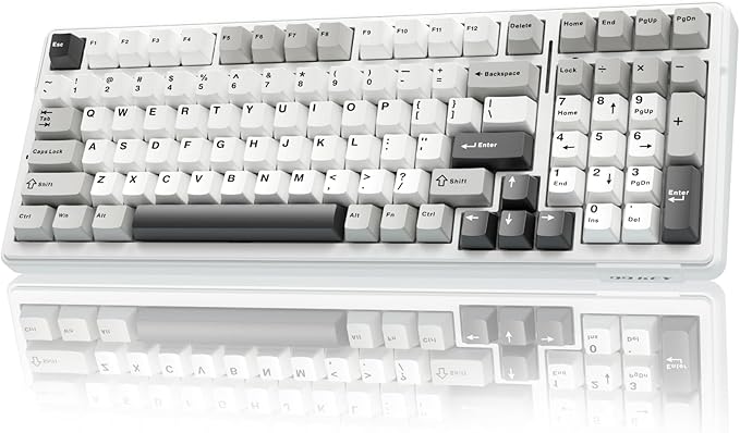 AULA F99 Wireless Mechanical Keyboard,Tri-Mode BT5.0/2.4GHz/USB-C Hot Swappable Custom Keyboard,Pre-lubed Linear Switches,RGB Backlit Computer Gaming Keyboards for PC/Tablet/PS/Xbox