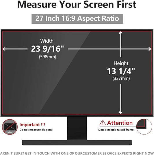 27 Inch Computer Privacy Screen Shield [2 Pack] for 16:9 Widescreen Desktop Monitor - Anti-Glare Blue Light Privacy Filter and Anti Spy Privacy Screen Protector Film