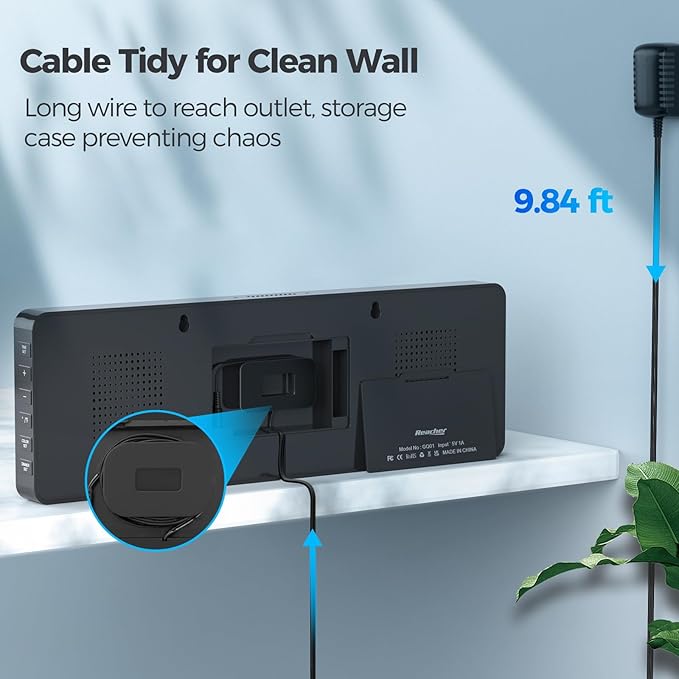 REACHER 16.5" Large Digital Wall Timer Clock with Countdown Timer, Auto Dimmer, Temperature, Remote Control, LED Wall Clock for Office, Home Decor, Kitchen, Living Room, Gym, Classroom