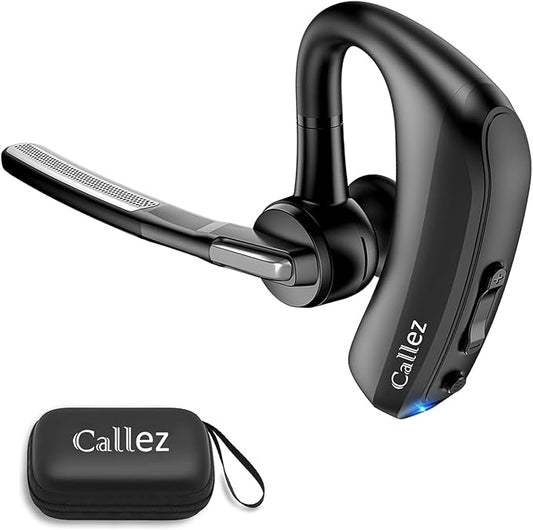 Callez Bluetooth Headset V5.0, Bluetooth Earpiece with CVC8.0 Dual Mic Noise Cancelling Wireless Headset for iPhone Android Cell Phone Trucker Business Office Work, Clear Chat