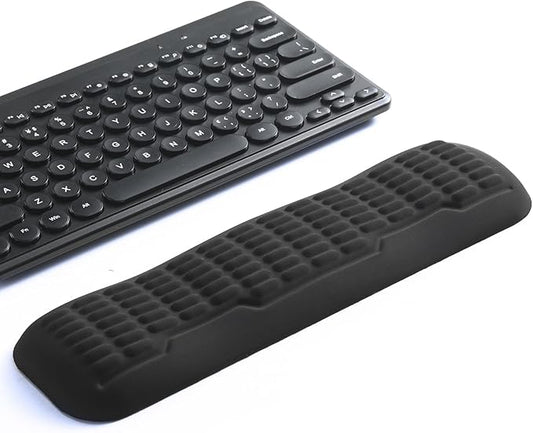 UnivoColors Memory Foam Keyboard Wrist Rest,Latest 3.0 Wave Curve Design,High-Resilience Memory Foam Non-Slip Base,Fits Compact Keyboards,Ideal for Work and Gaming(Black)