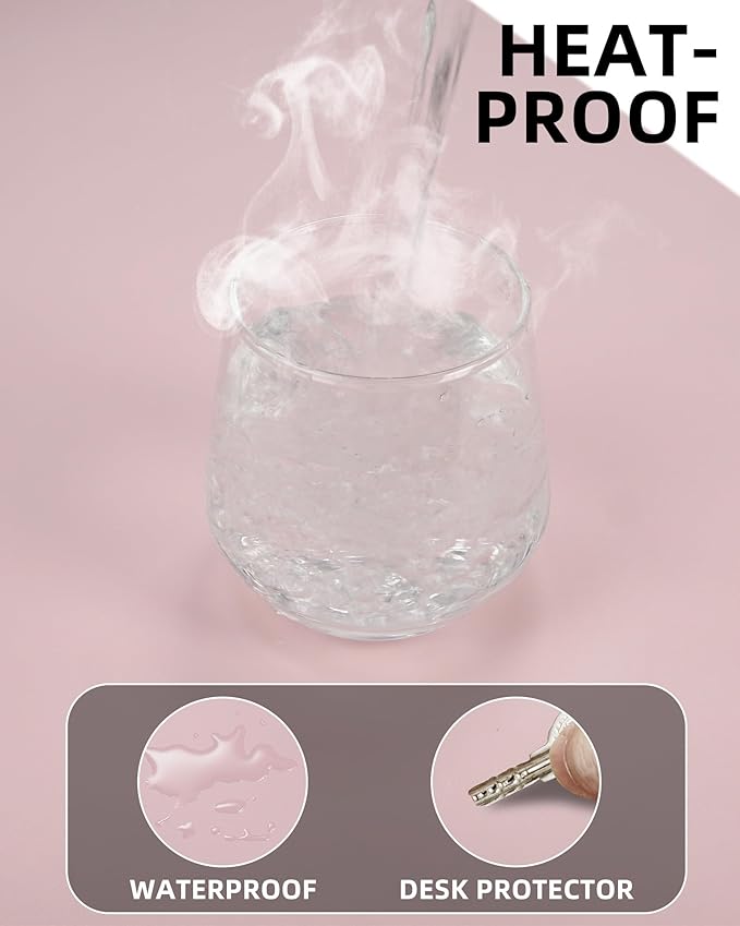 Large Desk Mat 55"x24" - Premium Non-Slip Desk Pad, Waterproof and Scratch-Resistant Office Desk Protector, Large Desk pad Workspace Mat for Home and Office(Light Pink)