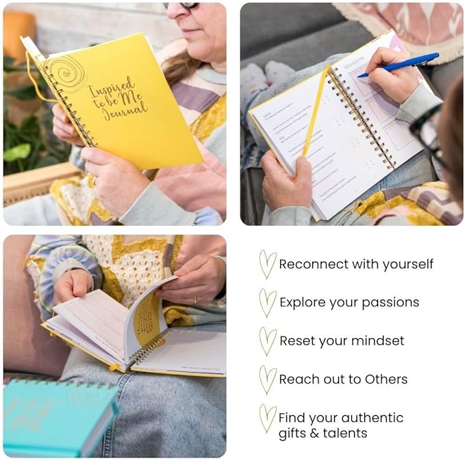 Journals for Women - Inspired to Be Me Journal - Self Care Gifts for Women - Journal Planner with Weekly Intention & Reflection Pages - Gift for Women's Personal Growth & Healing Journey