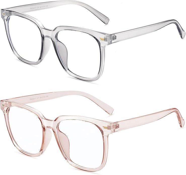 PANNER Oversized Square Blue Light Blocking Glasses for Women Men Anti Glare Reduce Eyestrain Computer Glasses