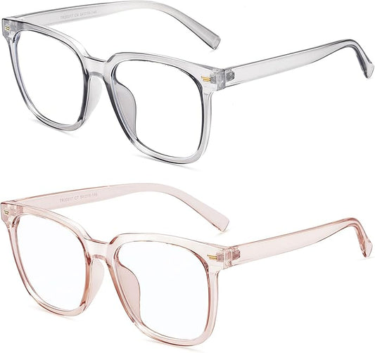 PANNER Oversized Square Blue Light Blocking Glasses for Women Men Anti Glare Reduce Eyestrain Computer Glasses