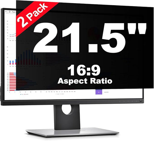 [2 Pack] 21.5 Inch Computer Privacy Screen Protector for 16:9 Widescreen Monitors-Anti-Glare & Blue Light Filter,Anti-Spy Film,Reduces Eye Strain (Fits Most Desktop Screens)