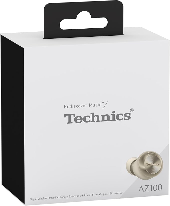 Technics Reference Class Hi-Fi Wireless Earbuds,Dolby Atmos with Head Tracking,Adaptive Noise Cancelling,3 Device Multipoint, 10-hr Battery,Wireless Charging,Improved Fit -EAH-AZ100-N (Champagne)