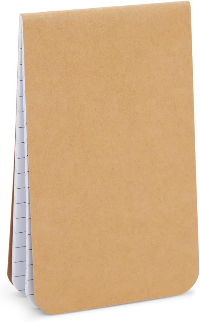 Paper Junkie Pocket Notebook - 12-Pack, 2.7 x 4.5 In, Brown Kraft Cover - Composition Book for School & Office - Travel Journal with Top-Sewn Flat-Lay Binding