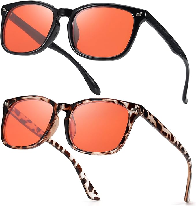 SODQW Gaming Blue Light Blocking Glasses for Men Women Reduce Eyestrain Orange Aviator Eyeglasses for Computer TV