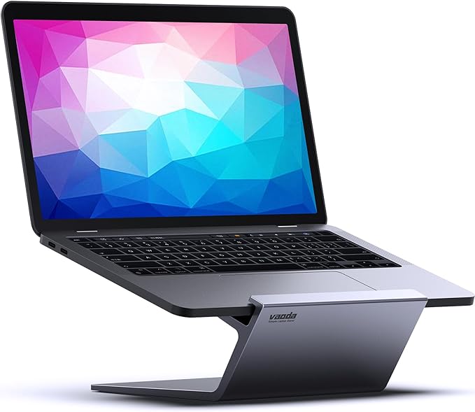Laptop Stand, Aluminum Notebook Holder Riser Heat-Vent for MacBook Air/Pro, Dell, HP, Lenovo, Microsoft Surface, Samsung 11-16 inches Notebook