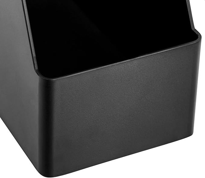 Amazon Basics Plastic Desk Organizer - Vertical Magazine and File Holder, Black, 2-Pack