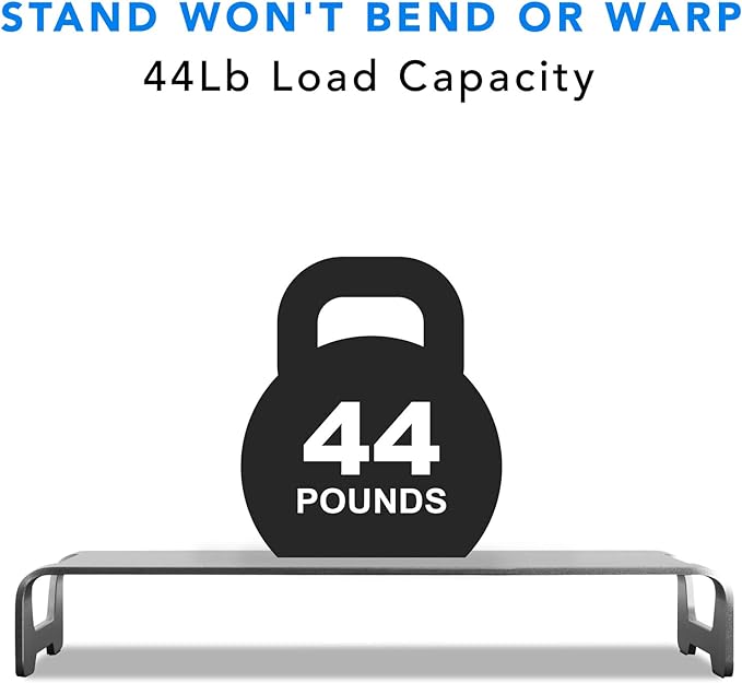 Mount-It! Aluminum Monitor Stand for iMac - Wide Unibody Monitor Riser - Metal Monitor Stand Desktop Organizer with Keyboard Storage - Universal Desktop Monitor Riser for PC, iMac, MacBook, Laptop