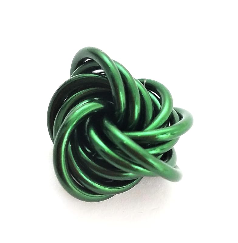 Möbii Fidget Ball (Solid Color): Quiet Mobius ADHD Anxiety Stim Stress Relief Toy Tool for Home Travel Office or Desk (Small, Full, Emerald)