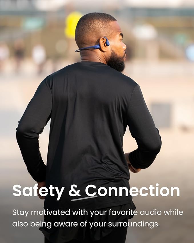 SHOKZ OpenRun (AfterShokz Aeropex) - Open-Ear Bluetooth Bone Conduction Sport Headphones - Sweat Resistant Wireless Earphones for Workouts and Running - Built-in Mic, with Headband