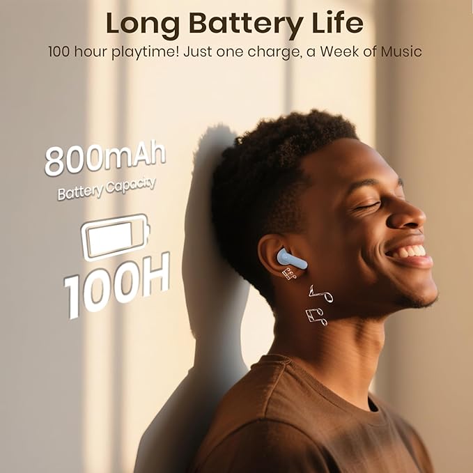 Wireless Earbuds 2025 Bluetooth Headphones 100H Playtime Ear Buds in-Ear Bluetooth Earbuds 5.4 Headphones Deep Bass Stereo Active Noise Cancelling IP5 Waterproof Earphones for Android iOS