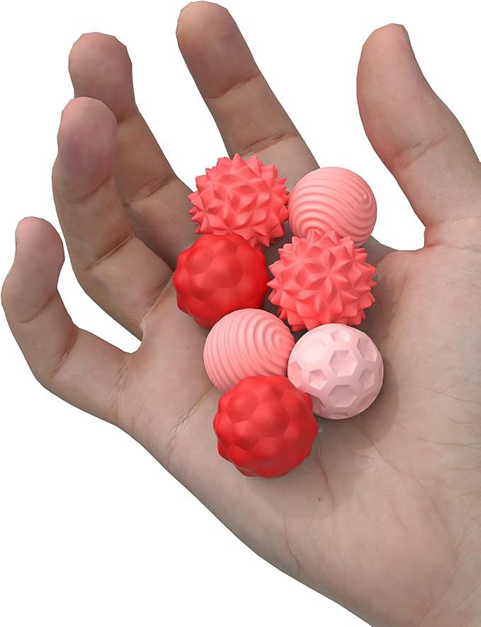 Magnetic Sensory Balls Fidget Toys - 8pcs Attraction Balls with Textures Silicone Shell for Adults,Stress Relief Toy for Autism Anxiety,Desk Fidget Toys,Stocking Stuffers for Teens Womens Gifts