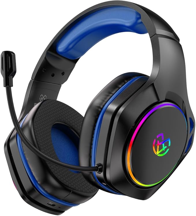 Wireless Gaming Headset for Ps5, Ps4, Pc with 7.1 Surround Sound, 360° Adjustable Microphone, 40H+ Battery, 2.4GHz USB & Type-C – Compatible with Switch, Laptop, Mac, Mobile Phone