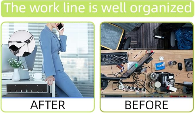 Metal Cable Management Under Desk for Office and Home, Cable Hider, Cord Organizer,Screw Installation Cord Organizer for Desk, with Various Accessories (Black 1 Pack)