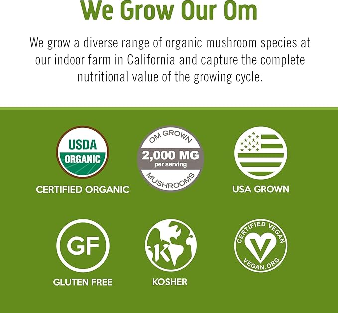 OM MUSHROOM SUPERFOOD Matcha Latte Blend Mushroom Powder, Single Serve, 10 Count, Green Tea, Lion's Mane, Reishi, Chaga, Turkey Tail, Focus & Stress Support Supplement