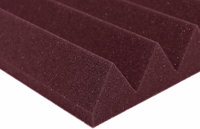 Foam Factory Inc 24 Pack Color Acoustic Foam Panel Studio Soundproofing Wedge Wall Tiles 12” X 12” X 2” (Plum)