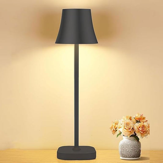 Cordless Table Lamp Portable LED Touch Lamp: 5400mAh Rechargeable Battery Operated Lamp: 3 Color Stepless Dimming Small Bedside Table Lamps for Living Room Bedroom Night Stands Home Office