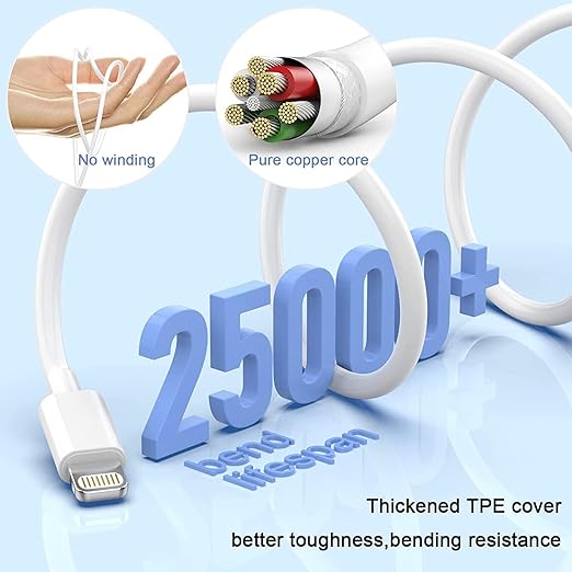 Long iPhone Charger Cord,[Apple MFi Certified]2 Pack 20W Type C Phone Charger Block 6FT USB C to Lightning Charging Cable for Apple iPhone 14/14 Pro Max/13 Pro/13/12 Mini/12 Pro Max/11 Pro Max/XS/iPad