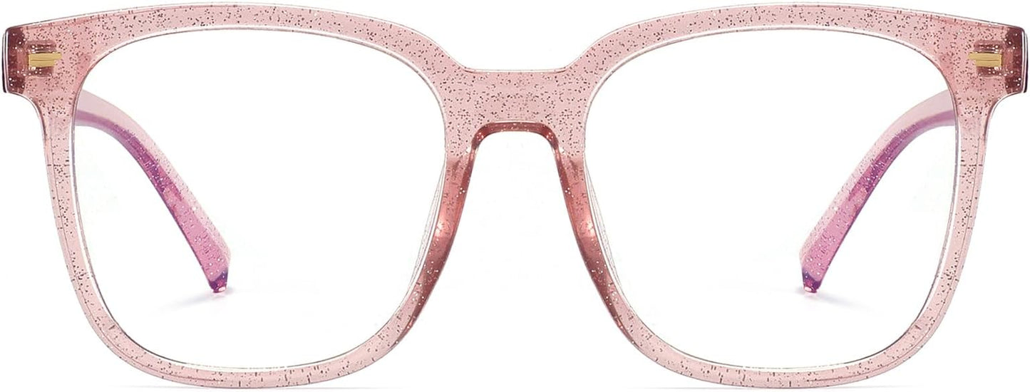 PANNER Oversized Square Blue Light Blocking Glasses for Women Men Anti Glare Reduce Eyestrain Computer Glasses