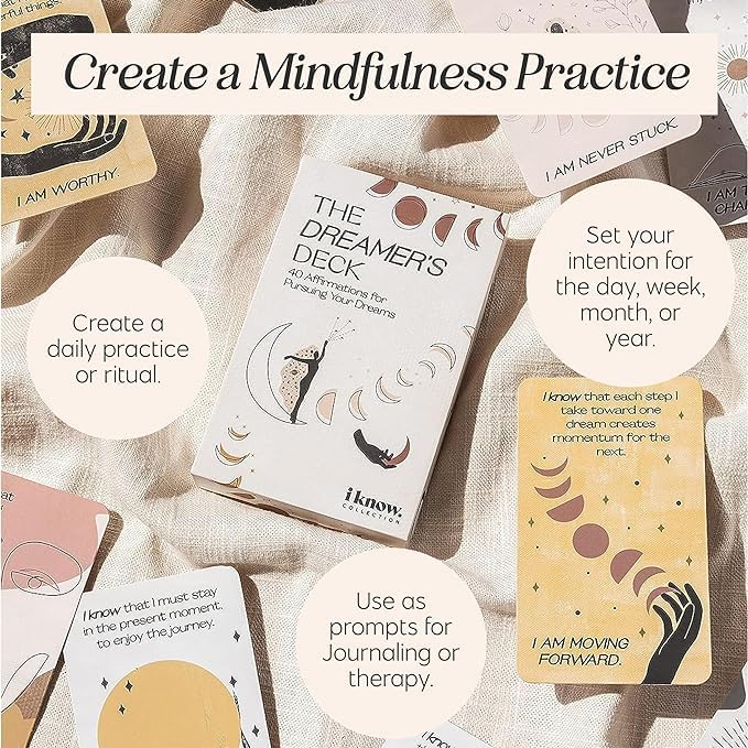 I Know Collection Affirmation Cards - 40 Positive Daily Affirmations for Mindfulness and Motivation, Inspirational Oracle Deck for Self-Care and Manifestation, Encouragement Gifts for Women and Men