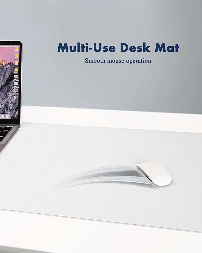 YSAGi Leather Desk Mat, Eco Cork Protector, Large Mouse Pad, Waterproof Blotter, Writing Pad for Office/Home (23.6"x13.7", Off-White + Cork)