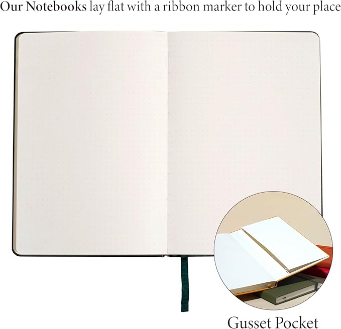 Hardcover Dotted Journal with Thick 100 gsm Paper A5 size (8.3 inches x 5.4 inches) - Daily Writing Notebook for Travel, School and Office Use - Diary Journal for Women and Men - Red