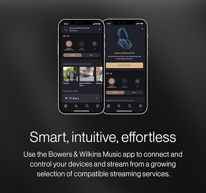 Bowers & Wilkins Px7 S2e Bluetooth Headphones Over Ear, Enhanced Noise Cancellation & Transparency Mode, Crystal-Clear Calls, 30-Hour Playback, Anthracite Black, Over-Ear Headphones