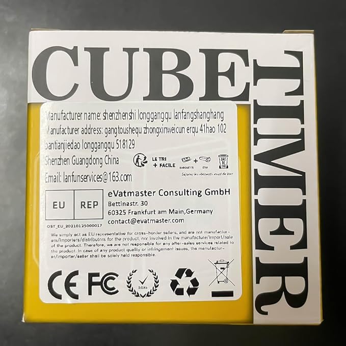 Cube Timer, Gravity Sensor Flip Timer for Study, Work, Game, Task, Kitchen, Kids, ADHD, Productivity, Workout (White 5-15-25-45)