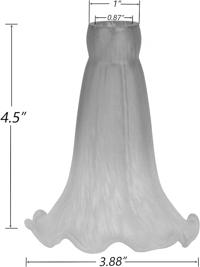 Bieye LS07S Lily Flower Blown Glass Lampshade (White Yellow, Opening I.D. 0.87" x O.D. 1")