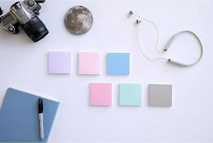 Post-it Super Sticky Recycled Notes, 3x3 in, 6 Pads, 2X The Sticking Power, Bali Collection, Pastel Colors (Lavender, Apricot, Blue, Pink, Mint), 30% Recycled Paper (654-6SSNRP)