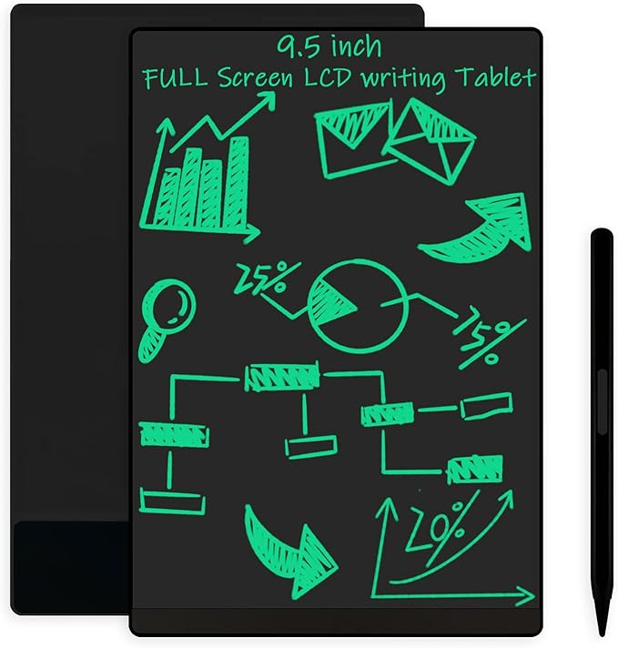 LCD Writing Tablet, 9.5in Erasable Reusable Electronic Drawing Pads, Electronic scratchpad for Kids and Adults, to-Do List Table with Magnetic.
