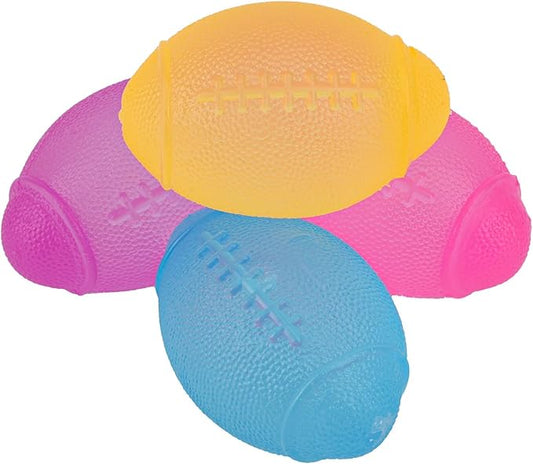 4pcs Stress Relief Toys Balls, Assorted Colors Maltose Filled Stress Toys Durable Slow Rising Sugar Balls for Anxiety ADHD & Autism Classroom Prizes (Rugby)