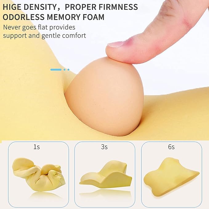 Memory Foam car Lumbar Support Pillow - Memory Foam Back Cushion - Used for car Seats, Office Chairs, recliners, Sofas, etc. (Black)