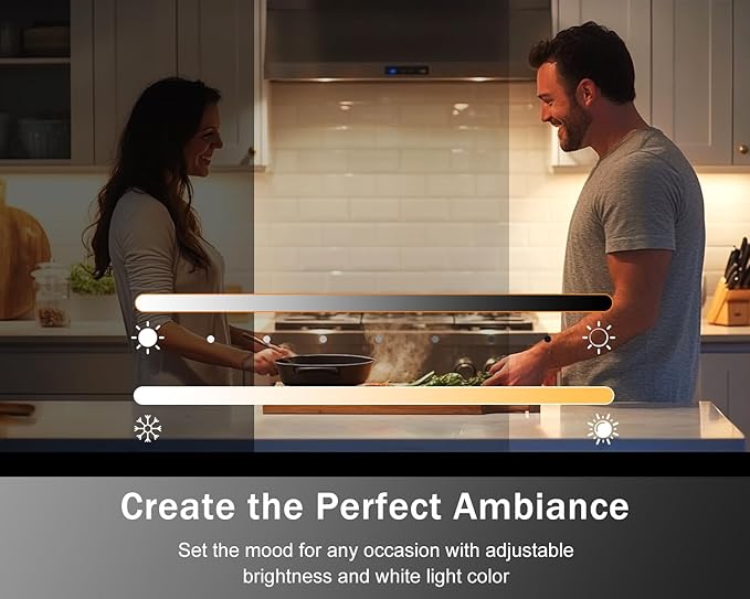 Cefrank Smart Under Cabinet Lighting, 4-Pack 12" V Shape LED Light Bar Kit - Dimmable 2700K to 6000K Color Adjustable, Control with App - Compatible with Alexa, Google Assistant