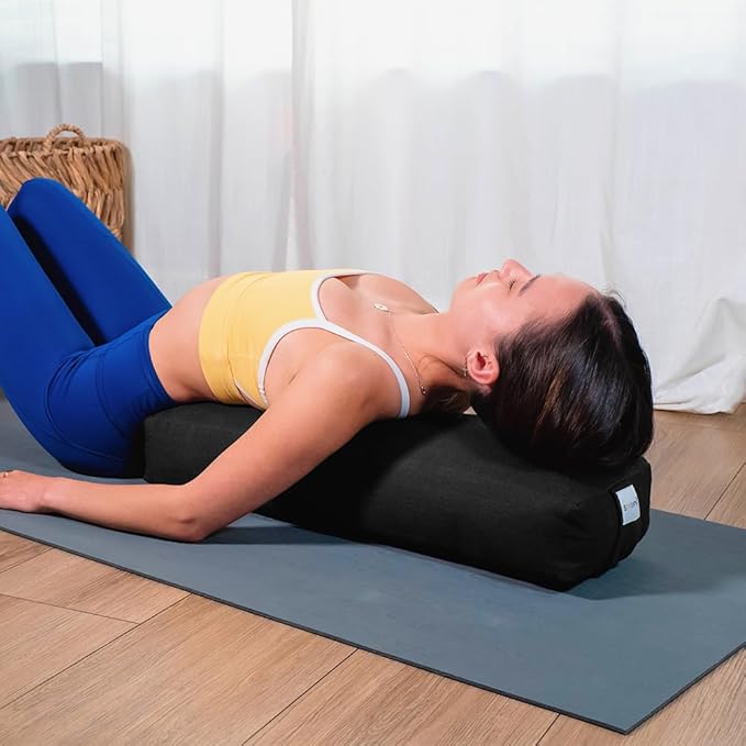 Sol Living Yoga Bolster Pillow Rectangular Meditation Cushion Cotton Meditation Accessories for Restorative Yoga Meditation Pillow Yoga Pillow Firm Body Pillow Bolster Pillow for Legs Removable Cover
