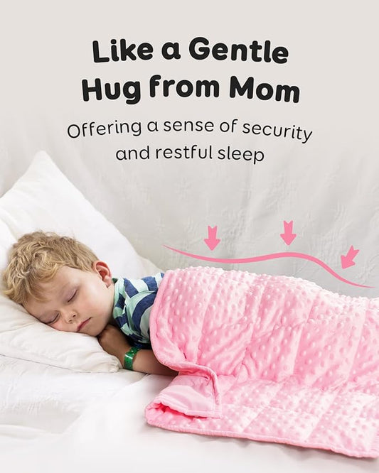 Kivik Weighted Lap Pad, Minky Dots Small Weighted Blanket 2lbs, 20"x30", Ultra-Soft Weighted Throw Blankets, All-Season Cozy Breathable Mini Lap Blanket for Calming and Better Sleep, Washable, Pink