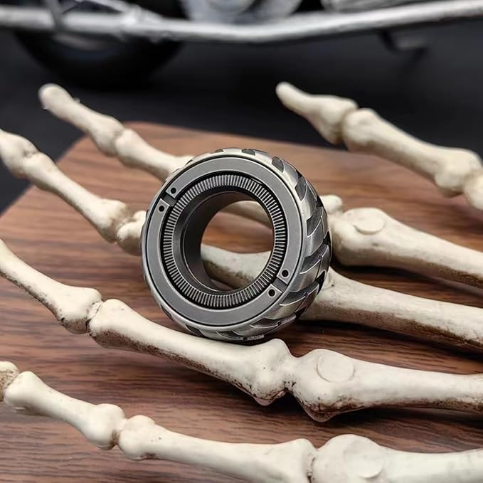 EDC Fidget Sliders Fidget Toys Stress Relief for Adults Magnetic Metal ADHD Casual Fidget Rings Haptic Coin Blocks (Tire-Upgrade)