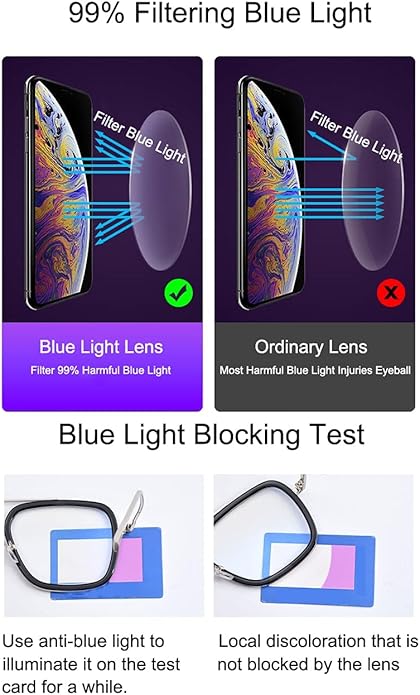 Tony Stark Style Blue Light Blocking Glasses for Men Women, Iron Man and Spider-Man Computer Gaming Glasses